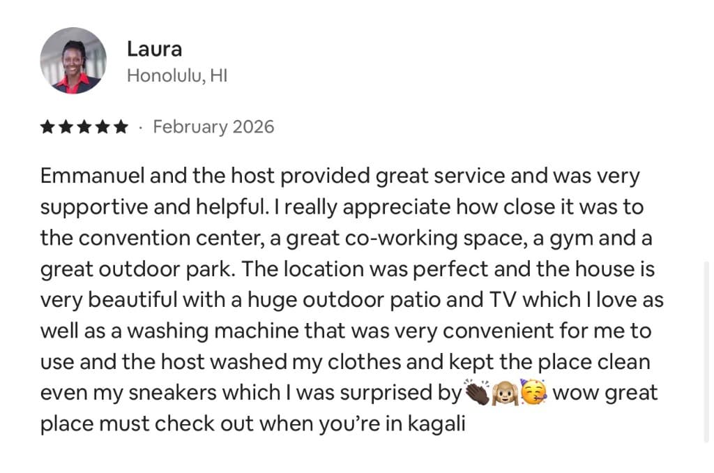 Airbnb guest review 5